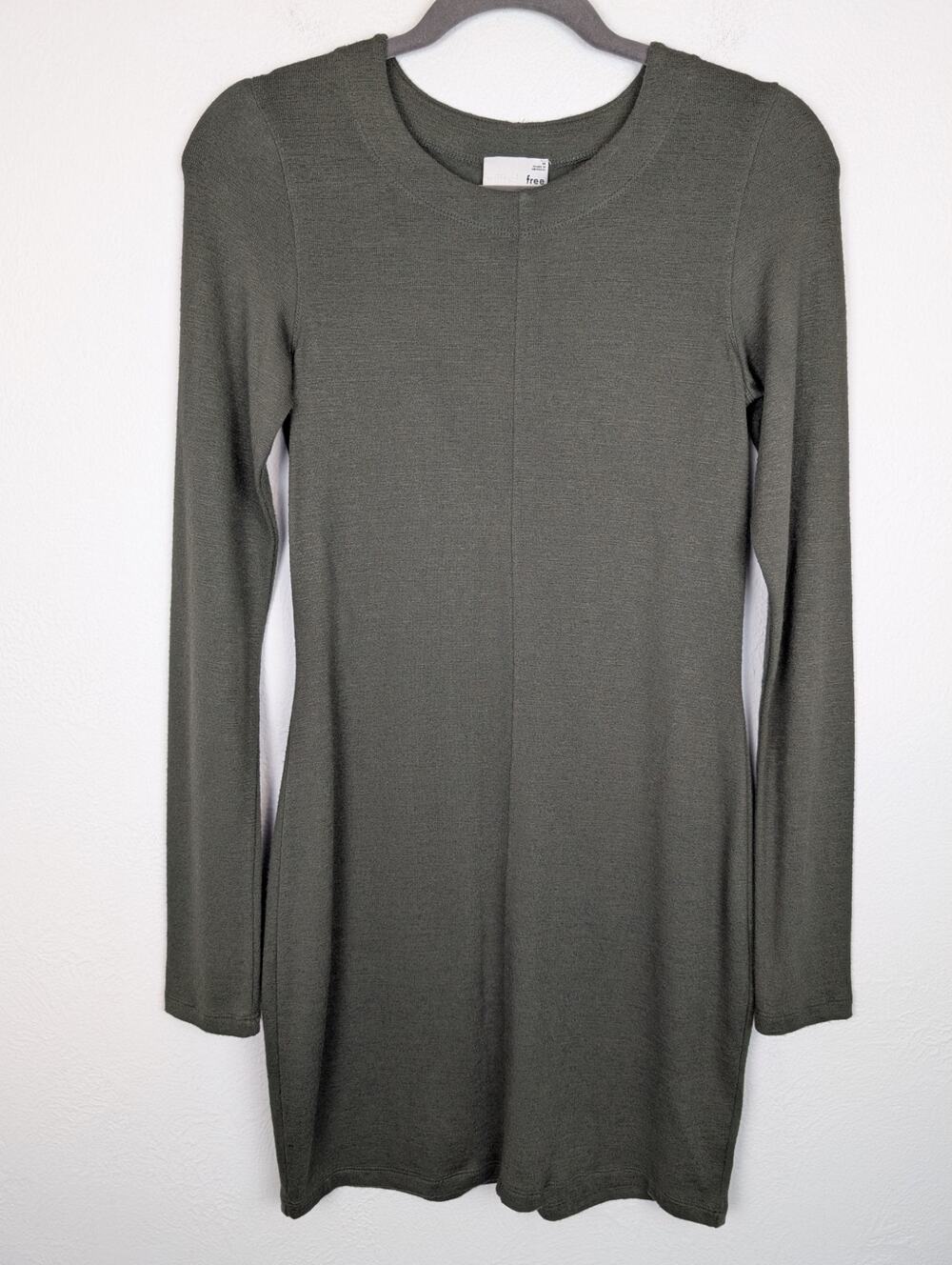 Wilfred Free Dress Long Sleeve Front Seam Olive Green Classic Neutral Size M